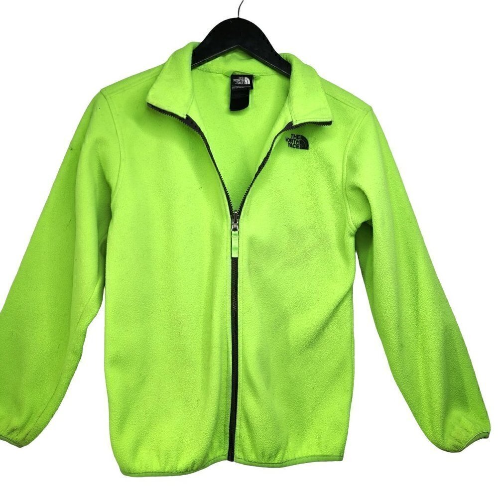 The North Face Fleece Sweater Jacket in Neon Yellow Green